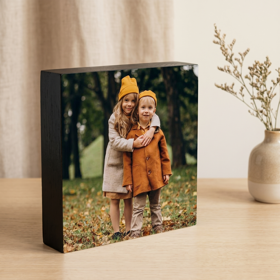 Black Wood Photo Block